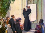 Luther nailing 95 theses